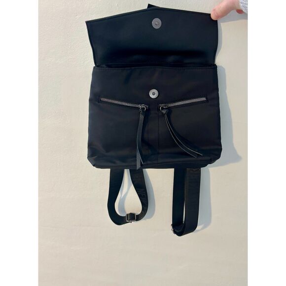 Botkier New York Black Nylon Mini Backpack – Trigger Style with Faux Leather - Picture 4 of 5